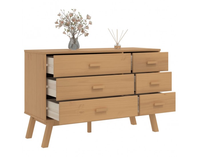 Sonata H Шкаф с чекмеджета OLDEN, кафяво, борово дърво масив