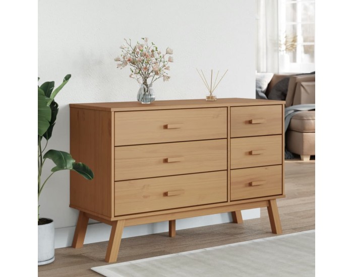 Sonata H Шкаф с чекмеджета OLDEN, кафяво, борово дърво масив