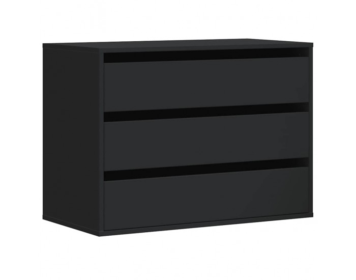Sonata H Ъглов скрин с чекмеджета, черен, 80x41x58 см, инженерно дърво