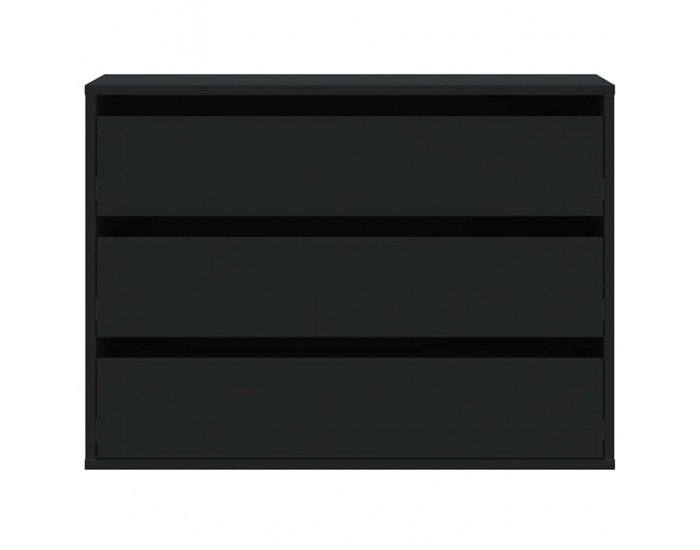 Sonata H Ъглов скрин с чекмеджета, черен, 80x41x58 см, инженерно дърво