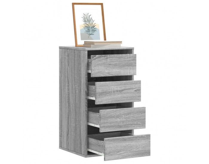 Sonata H Ъглов скрин с чекмеджета сив сонома 40x41x76 см инженерно дърво