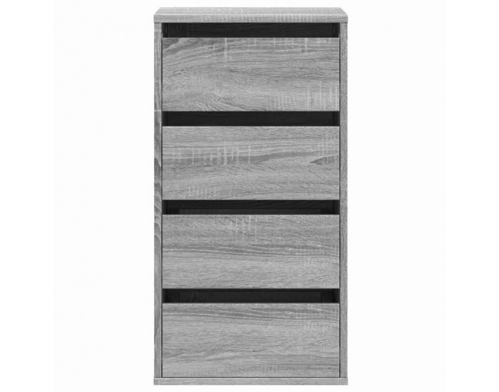 Sonata H Ъглов скрин с чекмеджета сив сонома 40x41x76 см инженерно дърво