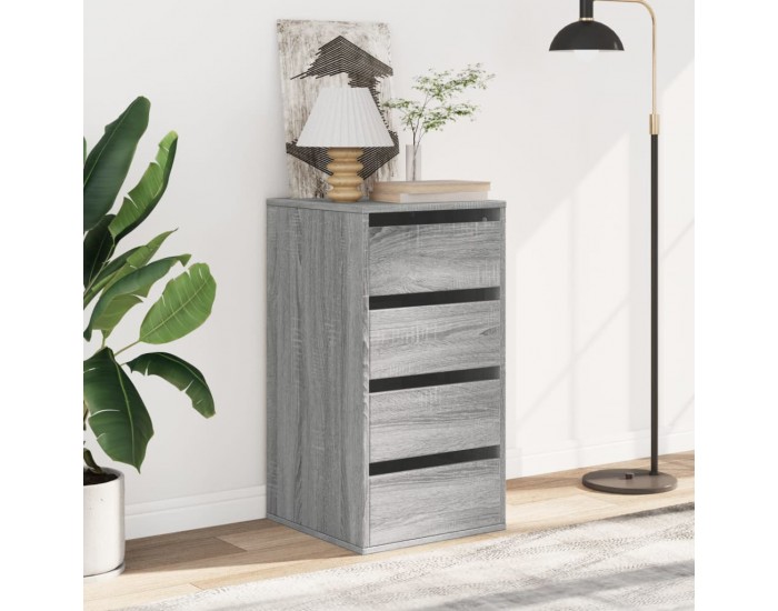 Sonata H Ъглов скрин с чекмеджета сив сонома 40x41x76 см инженерно дърво