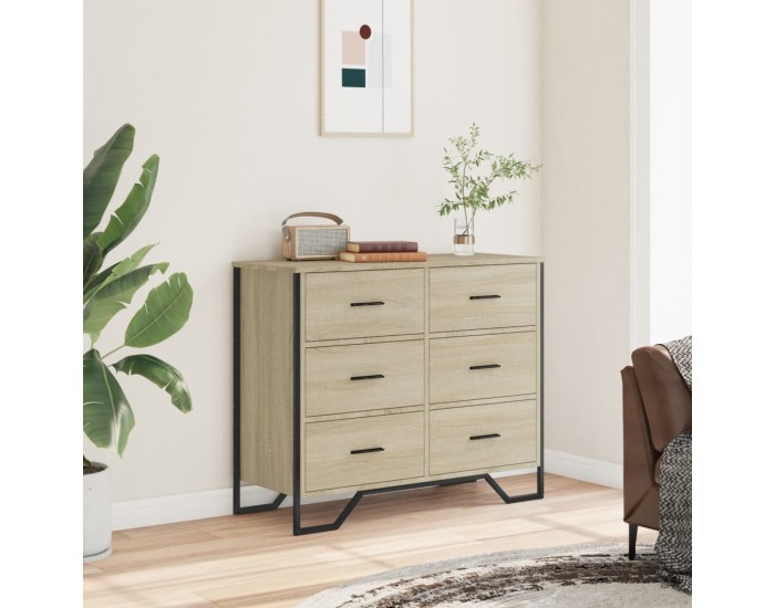 Sonata H Скрин с чекмеджета сонома дъб 91x35,5x74,5 см инженерно дърво Sonata H Скрин с чекмеджета сонома дъб 91x35,5x74,5 см инженерно дърво