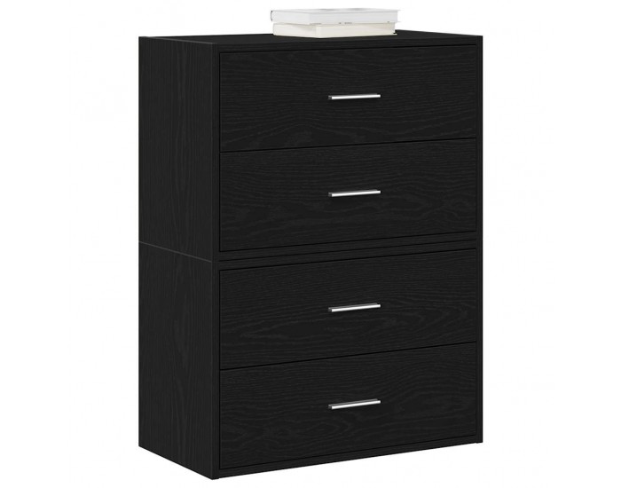 Sonata H Шкафове с 2 чекмеджета 2бр черен дъб 60x31x40см инженерно дърво