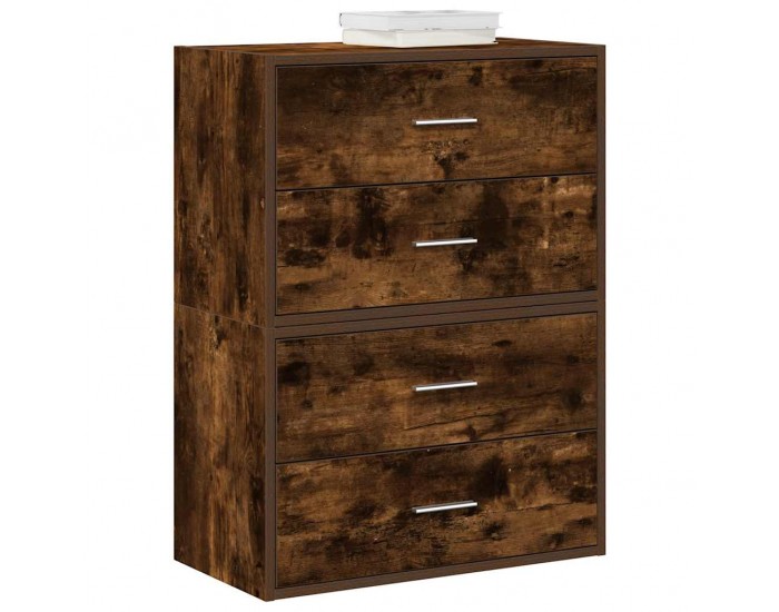 Sonata H Шкафове с 2чекмеджета 2бр опушен дъб 60x31x40см инженерно дърво