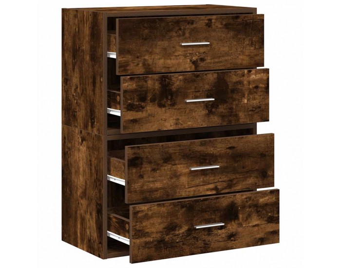 Sonata H Шкафове с 2чекмеджета 2бр опушен дъб 60x31x40см инженерно дърво