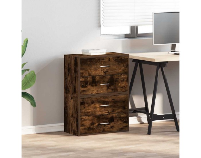 Sonata H Шкафове с 2чекмеджета 2бр опушен дъб 60x31x40см инженерно дърво