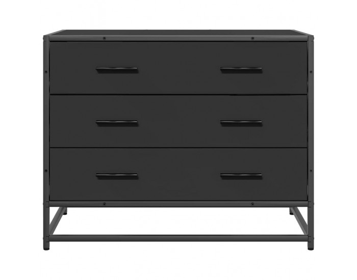 Sonata H Шкаф с чекмеджета Черен 70x41x56 cm Инженерна дървесина