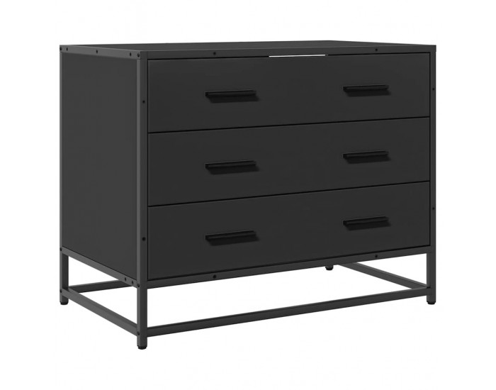 Sonata H Шкаф с чекмеджета Черен 70x41x56 cm Инженерна дървесина