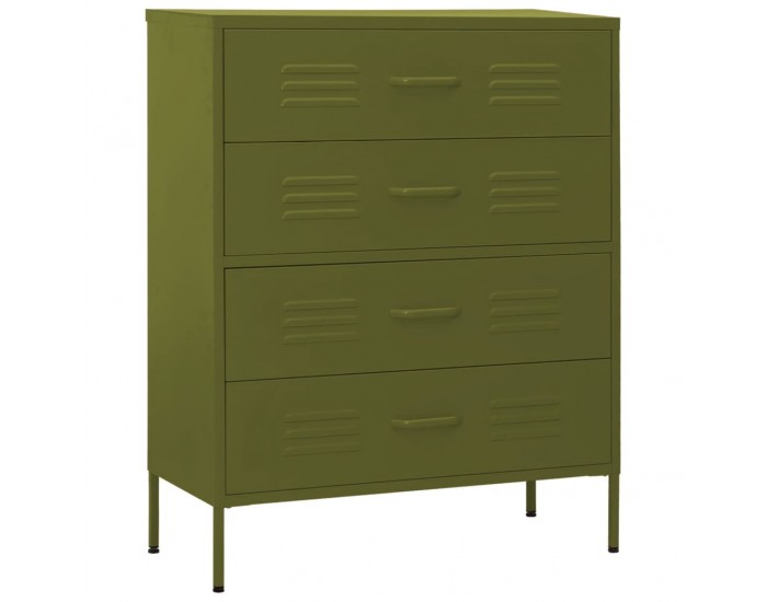Sonata H Шкаф с чекмеджета, маслиненозелен, 80х35х101,5 см, стомана Sonata H Шкаф с чекмеджета, маслиненозелен, 80х35х101,5 см, стомана