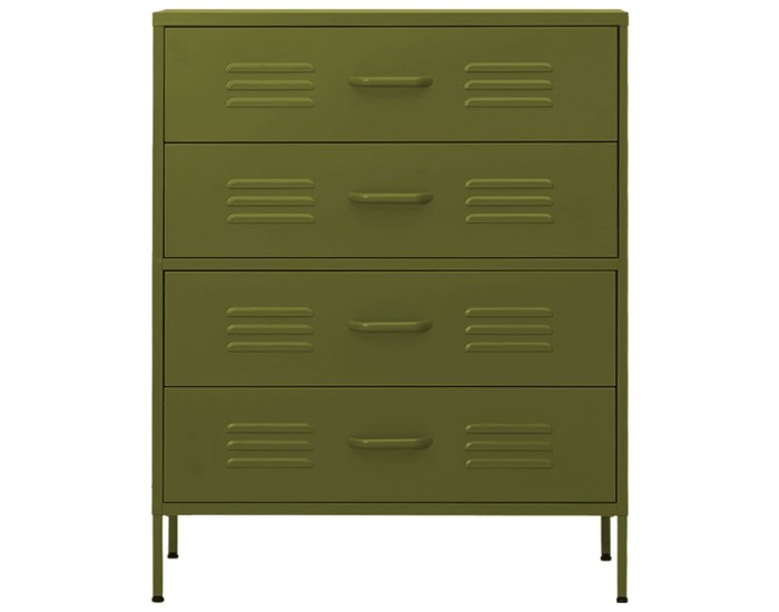 Sonata H Шкаф с чекмеджета, маслиненозелен, 80х35х101,5 см, стомана Sonata H Шкаф с чекмеджета, маслиненозелен, 80х35х101,5 см, стомана