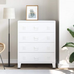 Sonata H Индустриален шкаф с чекмеджета, бял, 78x40x93 cм, метал - Скринове