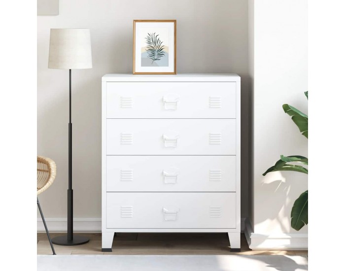 Sonata H Индустриален шкаф с чекмеджета, бял, 78x40x93 cм, метал