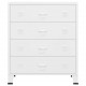 Sonata H Индустриален шкаф с чекмеджета, бял, 78x40x93 cм, метал