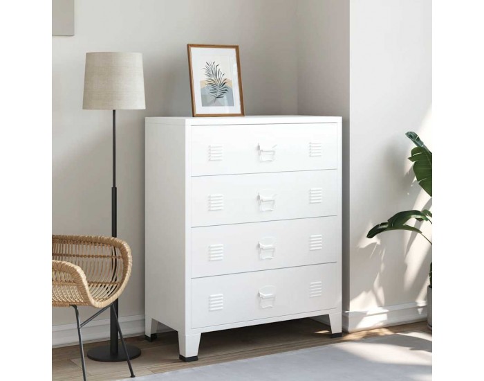 Sonata H Индустриален шкаф с чекмеджета, бял, 78x40x93 cм, метал