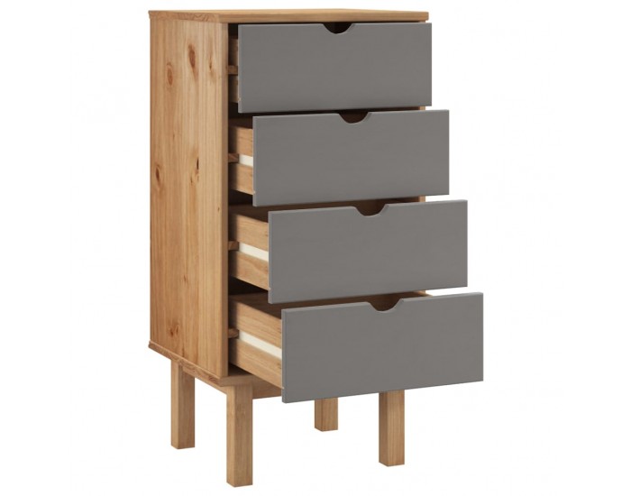 Sonata H Шкаф с чекмеджета OTTA, кафяво и сиво, 45x39x90 см, бор масив