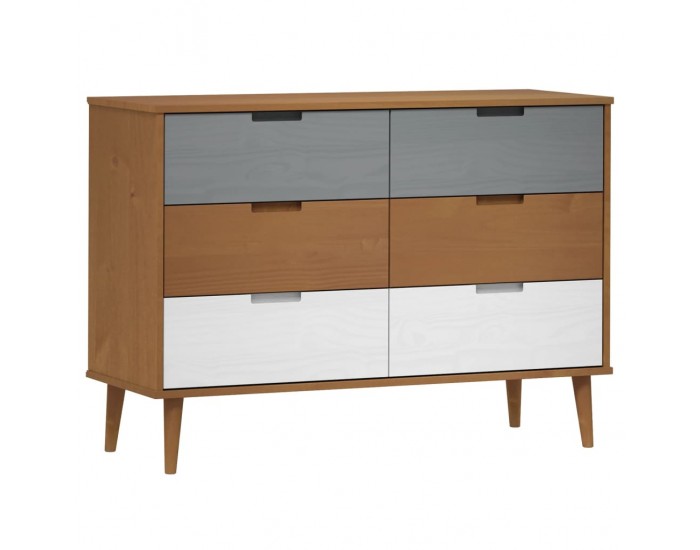 Sonata H Шкаф с чекмеджета MOLDE, кафяв, 113x40x80 см, бор масив