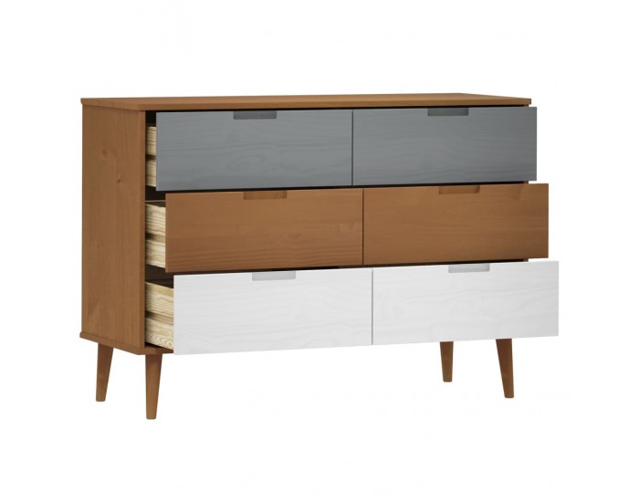 Sonata H Шкаф с чекмеджета MOLDE, кафяв, 113x40x80 см, бор масив