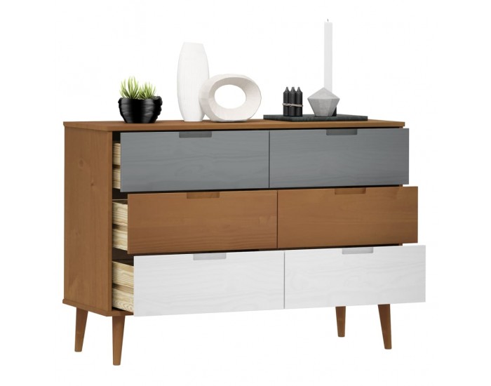 Sonata H Шкаф с чекмеджета MOLDE, кафяв, 113x40x80 см, бор масив