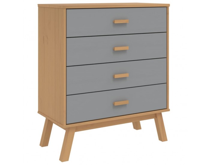Sonata H Шкаф с чекмеджета OLDEN, сиво и кафяво, борово дърво масив