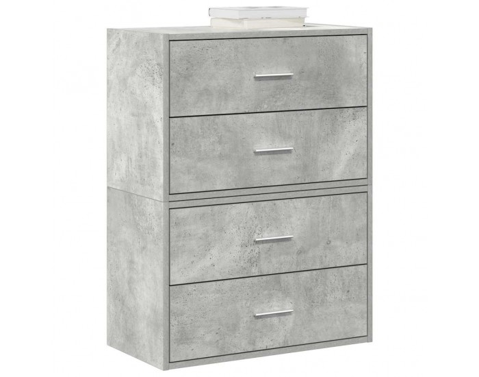 Sonata H Шкафове с 2 чекмеджета 2 бр сив 60x31x40 см инженерно дърво