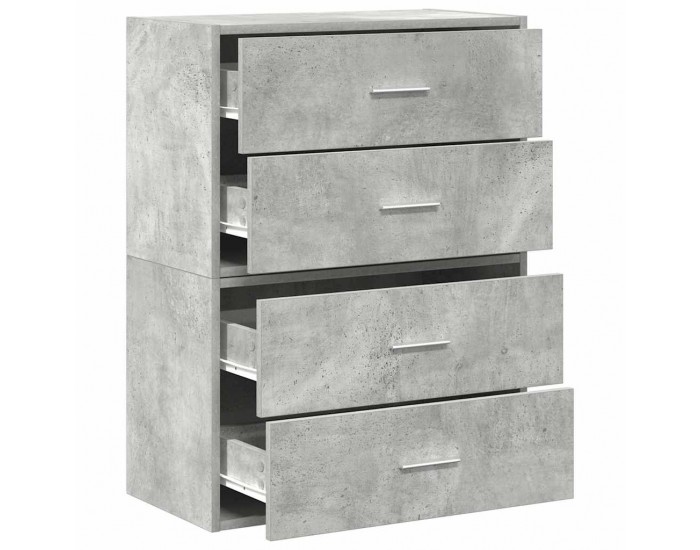 Sonata H Шкафове с 2 чекмеджета 2 бр сив 60x31x40 см инженерно дърво