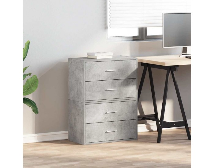 Sonata H Шкафове с 2 чекмеджета 2 бр сив 60x31x40 см инженерно дърво