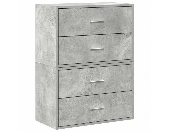 Sonata H Шкафове с 2 чекмеджета 2 бр сив 60x31x40 см инженерно дърво