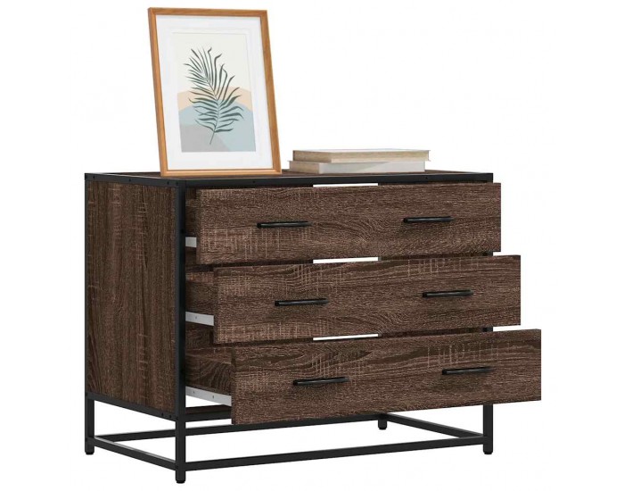 Sonata H Шкаф с чекмеджета Кафяв дъб 70x41x56 cm Инженерна дървесина