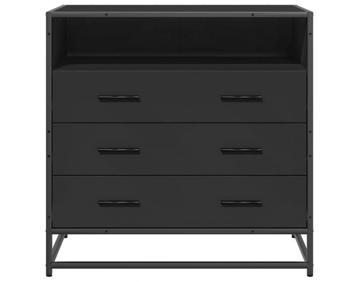 Sonata H Шкаф с чекмеджета Черен 70x41x70 cm Инженерна дървесина