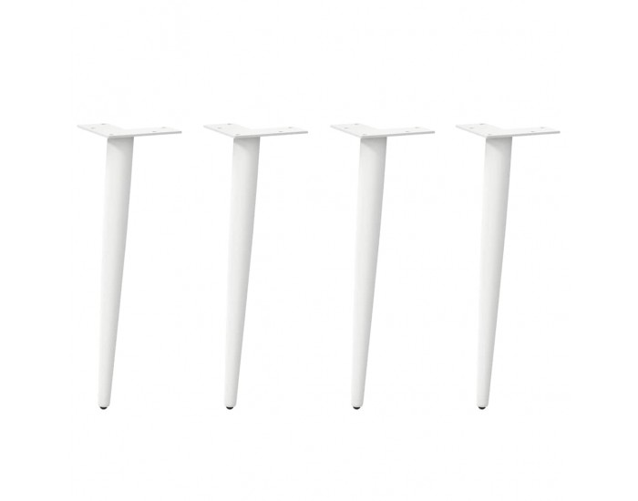 Sonata H Крака за масичка за кафе, конична форма, 4 бр., бели, 30-31 см, стомана