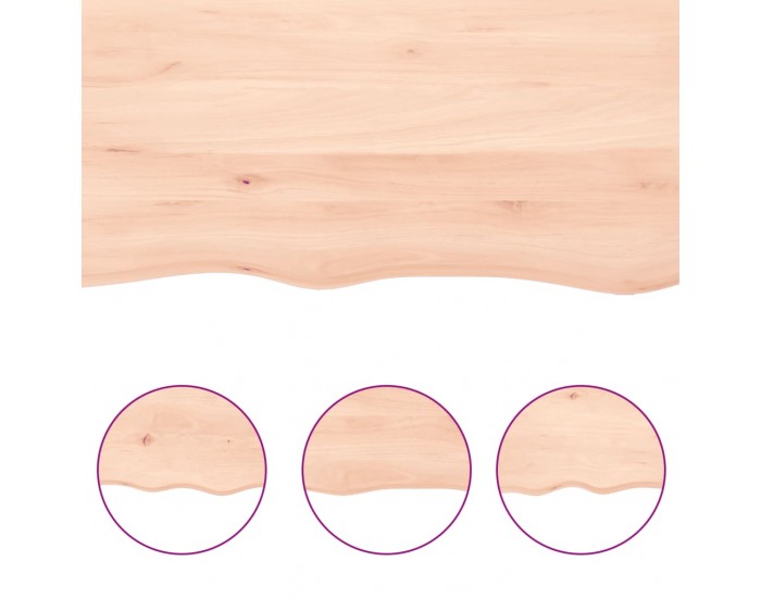 Sonata H Плот за маса 60x40x2 см необработено масивно дърво дъб жив ръб