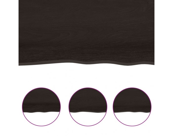 Sonata H Плот за маса тъмнокафяв 80x60x2 см обработен масивен дъб