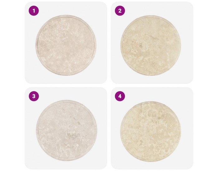 Sonata H Плот за маса, кремав, Ø40x2,5 см, мрамор