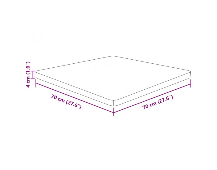 Sonata H Квадратен плот за маса, тъмнокафяв, 70x70x4 см, дъб масив