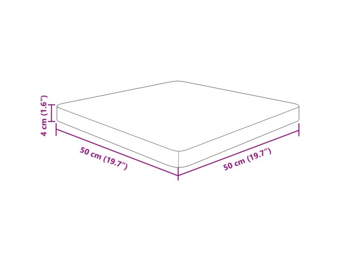 Sonata H Квадратен плот за маса, тъмнокафяв, 50x50x4 см, дъб масив