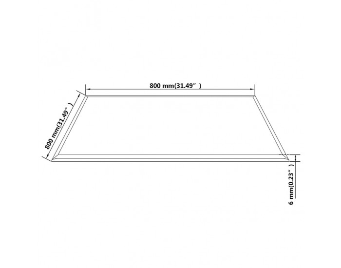 Sonata H Темпериран стъклен плот за маса, квадратен, 800х800 мм