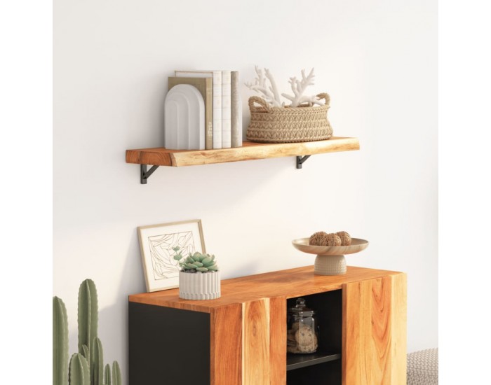 Sonata H Стенен рафт, 90x20x3,8 см, правоъгълен, масив акация, жив ръб