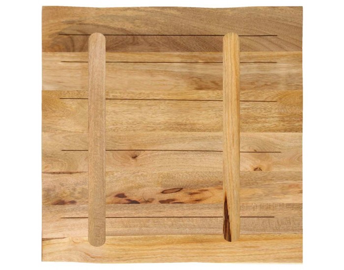 Sonata H Плот за маса, жив ръб, 40x40x2,5 см, масивно дърво грубо манго