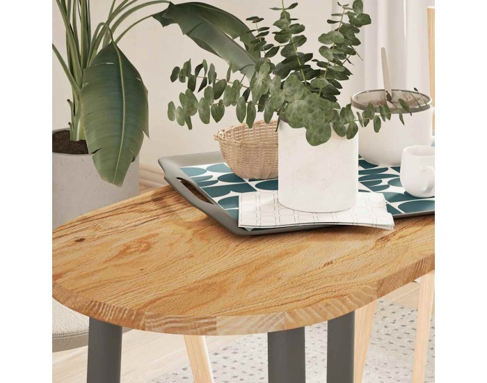 Sonata H Плот за маса, светлокафяв, 80x40x2 см, дъб масив, овална