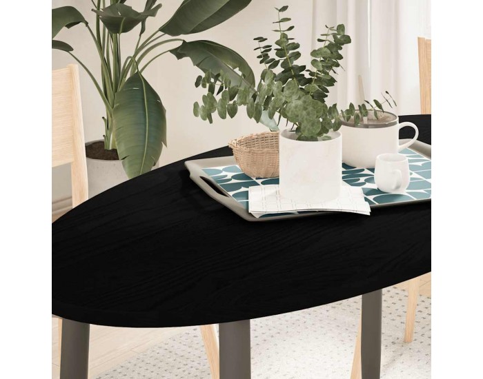 Sonata H Плот за маса, тъмнокафяв, 120x60x2 см, дъб масив, овална