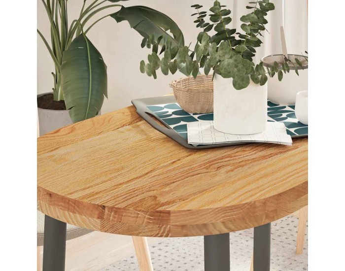 Sonata H Плот за маса, светлокафяв, 100x50x4 см, дъб масив, овална