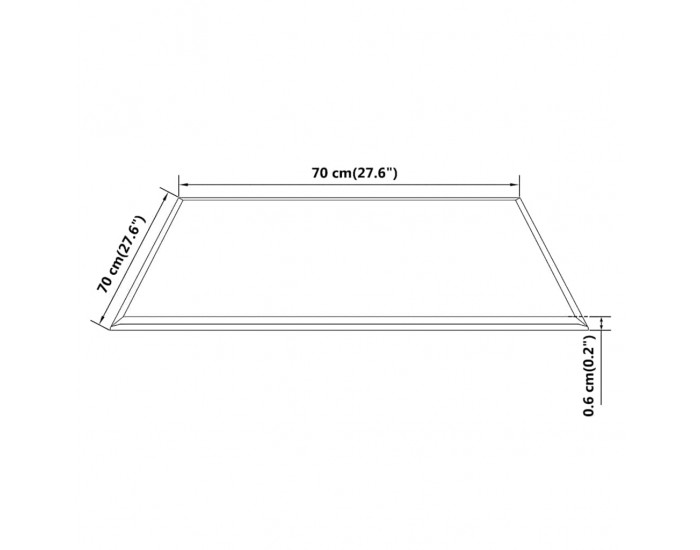 Sonata H Темпериран стъклен плот за маса, квадратен, 700х700 мм