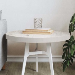 Sonata H Плот за маса, кръгъл, бял, Ø50x3 см, бор масив - Части за Маси