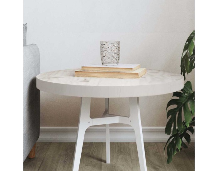 Sonata H Плот за маса, кръгъл, бял, Ø50x3 см, бор масив