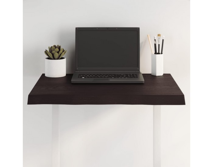 Sonata H Плот за маса тъмнокафяв 60x40x(2-4) см обработен масивен дъб