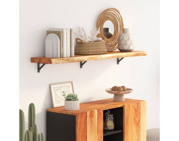 Sonata H Стенен рафт, 120x20x2,5 см, правоъгълен, масив акация, жив ръб