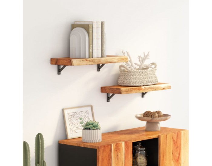 Sonata H Стенен рафт, 60x20x3,8см, правоъгълен, масив акация, жив ръб
