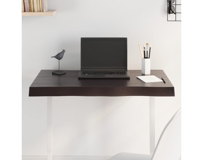 Sonata H Плот за маса тъмнокафяв 80x50x(2-6) см обработен масивен дъб